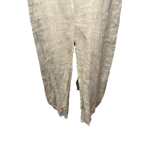 Laura Gotti LinenMaxi Dress Sleeveless Front Split Tan Large Made in ITALY - Picture 3 of 12